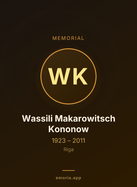 Memorial portrait of Wassili Makarowitsch Kononow