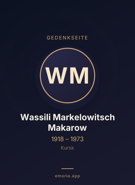 Gedenkportrait von Wassili Markelowitsch Makarow
