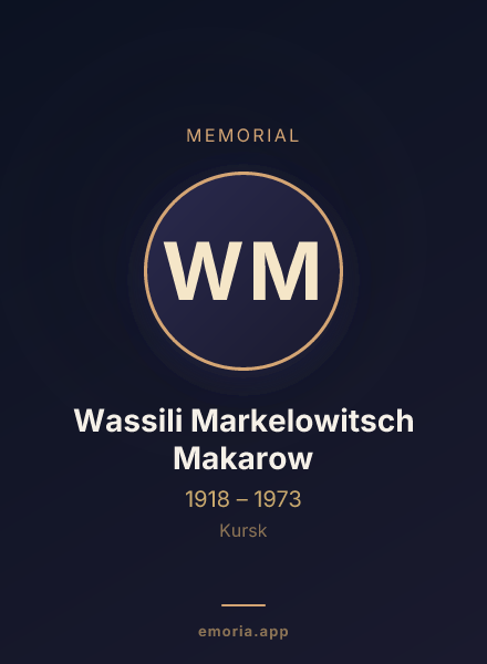 Memorial portrait of Wassili Markelowitsch Makarow