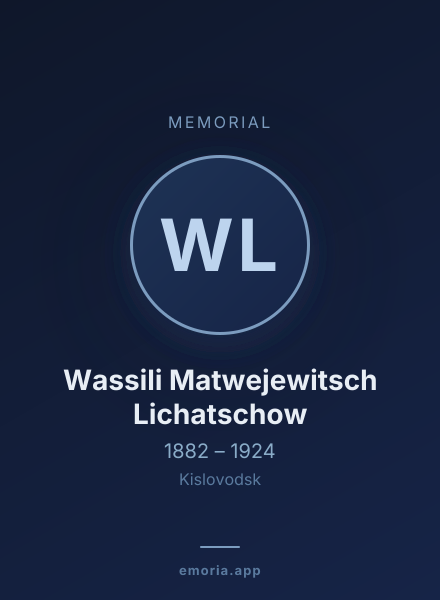 Memorial portrait of Wassili Matwejewitsch Lichatschow