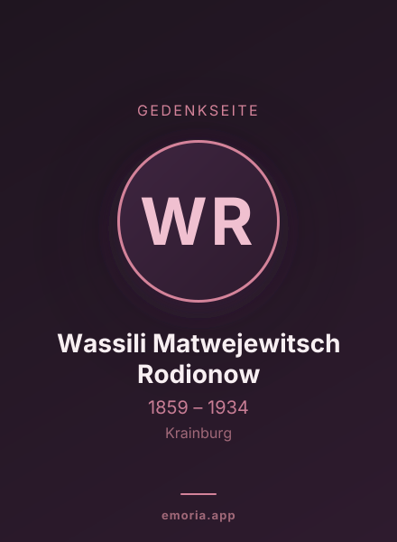 Gedenkportrait von Wassili Matwejewitsch Rodionow