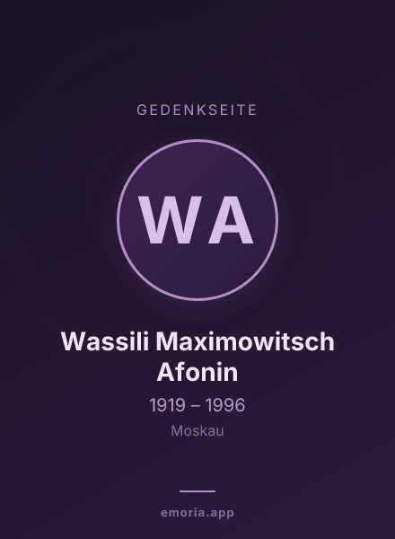 Gedenkportrait von Wassili Maximowitsch Afonin