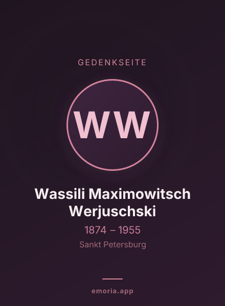 Gedenkportrait von Wassili Maximowitsch Werjuschski