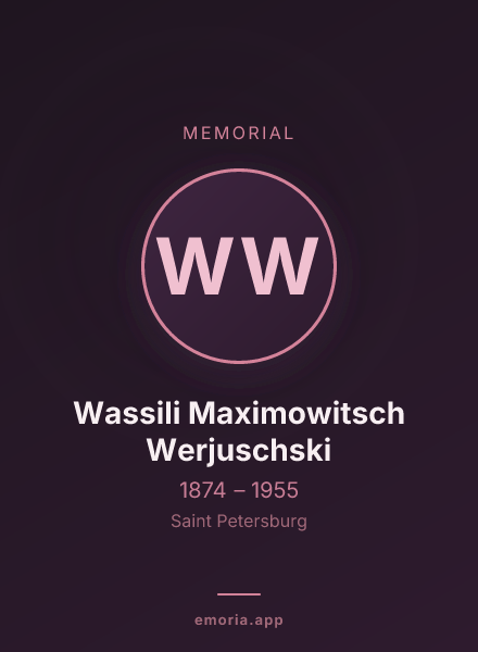 Memorial portrait of Wassili Maximowitsch Werjuschski