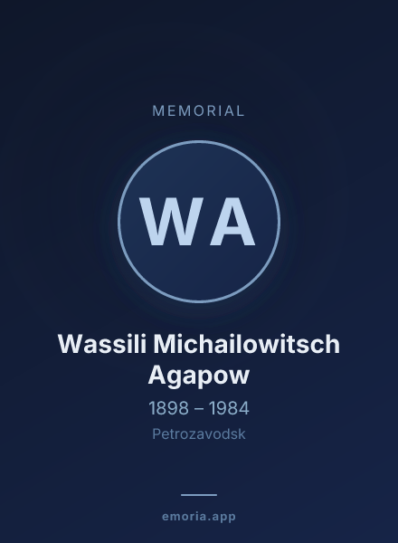 Memorial portrait of Wassili Michailowitsch Agapow