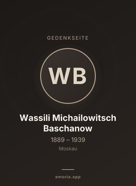 Gedenkportrait von Wassili Michailowitsch Baschanow