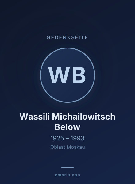 Gedenkportrait von Wassili Michailowitsch Below