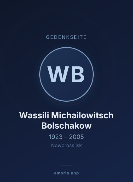 Gedenkportrait von Wassili Michailowitsch Bolschakow