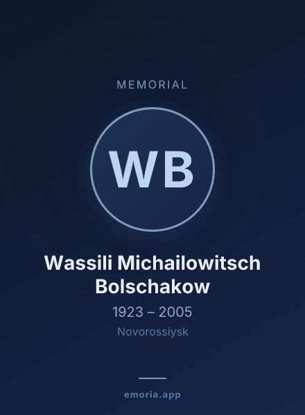 Memorial portrait of Wassili Michailowitsch Bolschakow