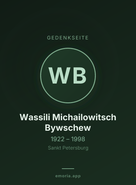 Gedenkportrait von Wassili Michailowitsch Bywschew