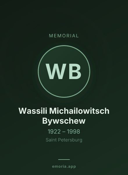 Memorial portrait of Wassili Michailowitsch Bywschew