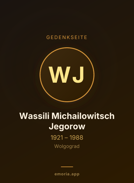 Gedenkportrait von Wassili Michailowitsch Jegorow