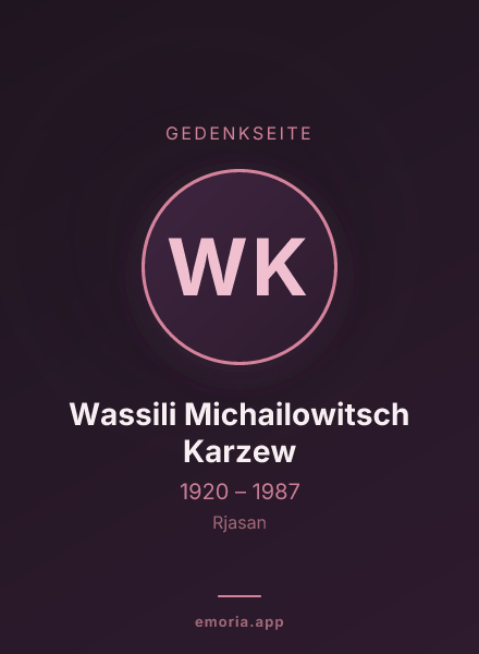 Gedenkportrait von Wassili Michailowitsch Karzew