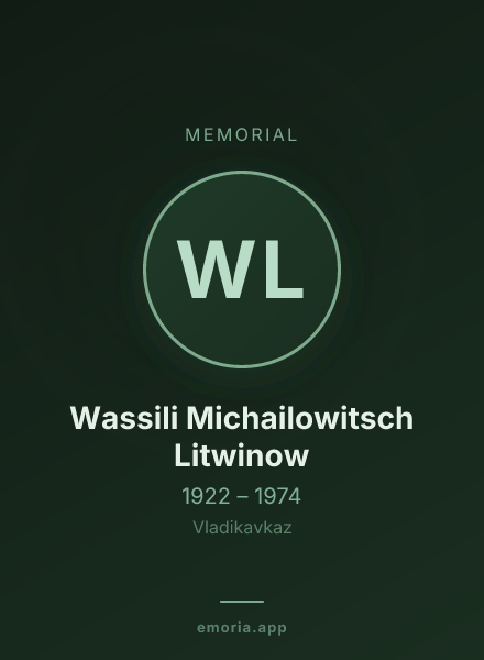 Memorial portrait of Wassili Michailowitsch Litwinow