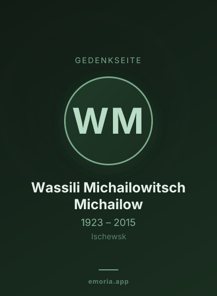 Gedenkportrait von Wassili Michailowitsch Michailow