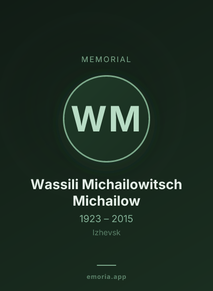 Memorial portrait of Wassili Michailowitsch Michailow