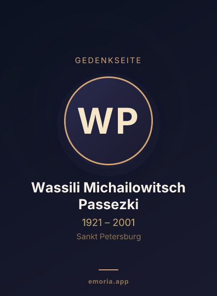 Gedenkportrait von Wassili Michailowitsch Passezki