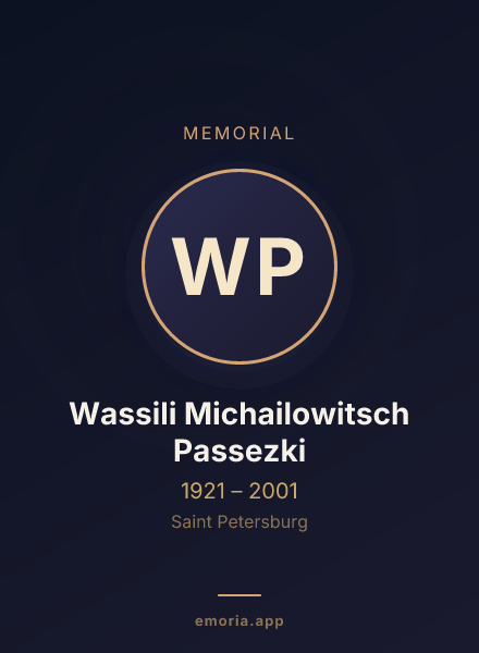 Memorial portrait of Wassili Michailowitsch Passezki