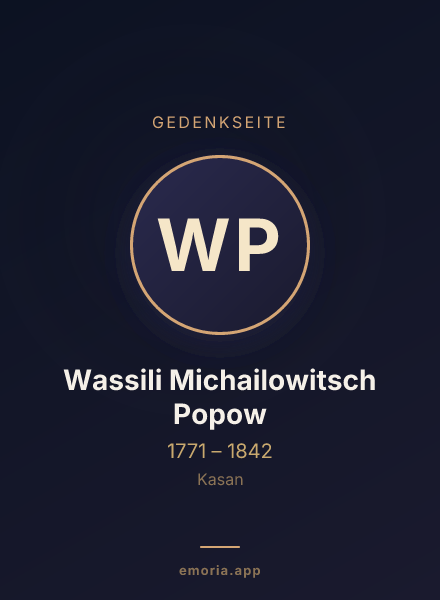 Gedenkportrait von Wassili Michailowitsch Popow