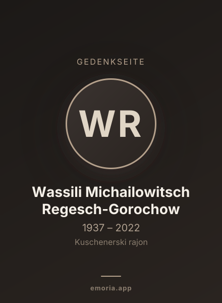 Gedenkportrait von Wassili Michailowitsch Regesch-Gorochow