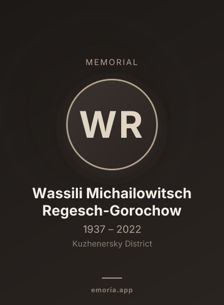 Memorial portrait of Wassili Michailowitsch Regesch-Gorochow