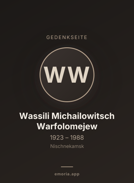 Gedenkportrait von Wassili Michailowitsch Warfolomejew