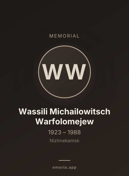 Memorial portrait of Wassili Michailowitsch Warfolomejew