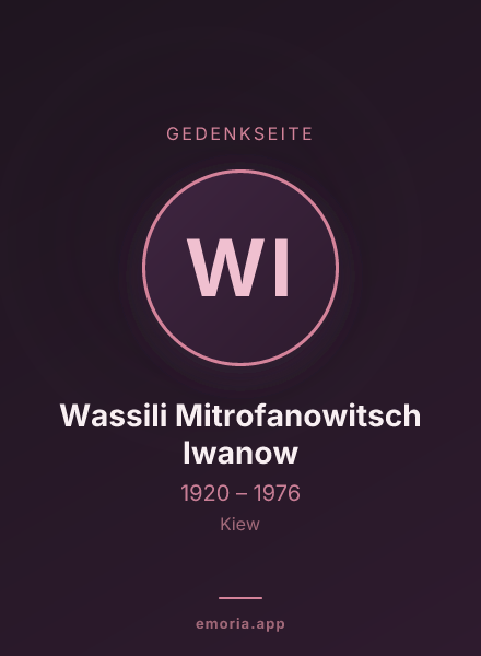 Gedenkportrait von Wassili Mitrofanowitsch Iwanow