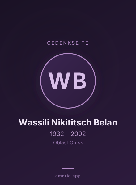 Gedenkportrait von Wassili Nikititsch Belan