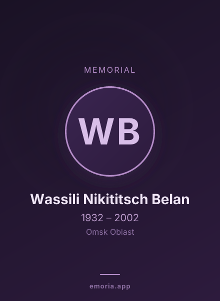 Memorial portrait of Wassili Nikititsch Belan