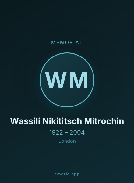 Memorial portrait of Wassili Nikititsch Mitrochin