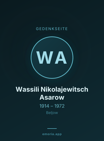Gedenkportrait von Wassili Nikolajewitsch Asarow