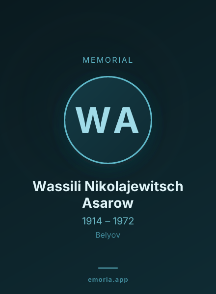 Memorial portrait of Wassili Nikolajewitsch Asarow