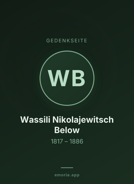 Gedenkportrait von Wassili Nikolajewitsch Below