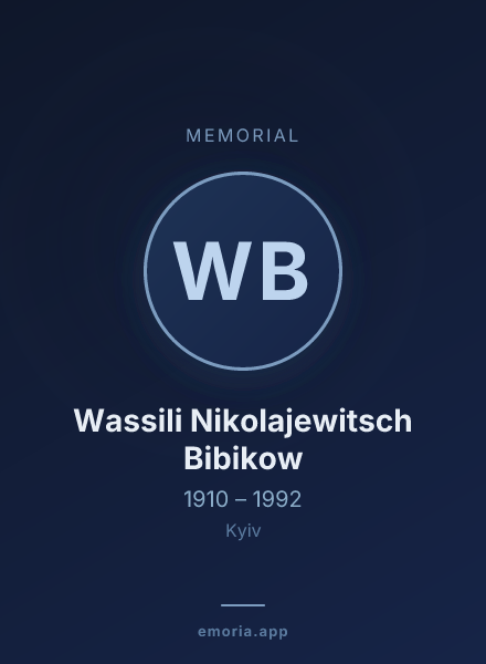 Memorial portrait of Wassili Nikolajewitsch Bibikow