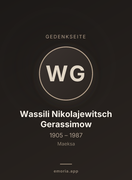 Gedenkportrait von Wassili Nikolajewitsch Gerassimow