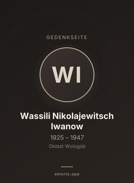 Gedenkportrait von Wassili Nikolajewitsch Iwanow
