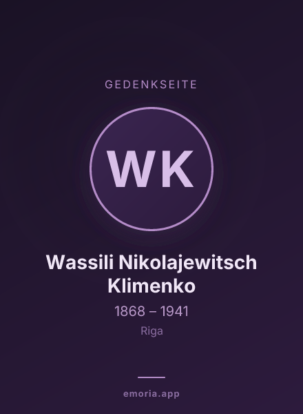 Gedenkportrait von Wassili Nikolajewitsch Klimenko
