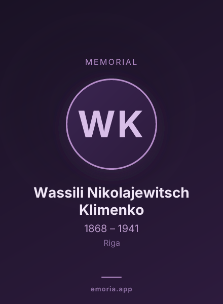 Memorial portrait of Wassili Nikolajewitsch Klimenko