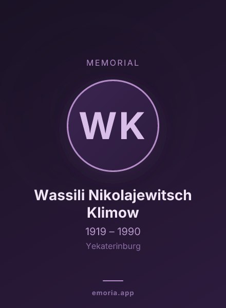 Memorial portrait of Wassili Nikolajewitsch Klimow