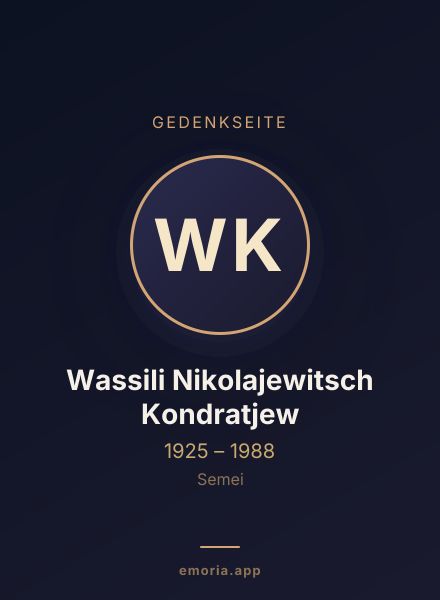 Gedenkportrait von Wassili Nikolajewitsch Kondratjew