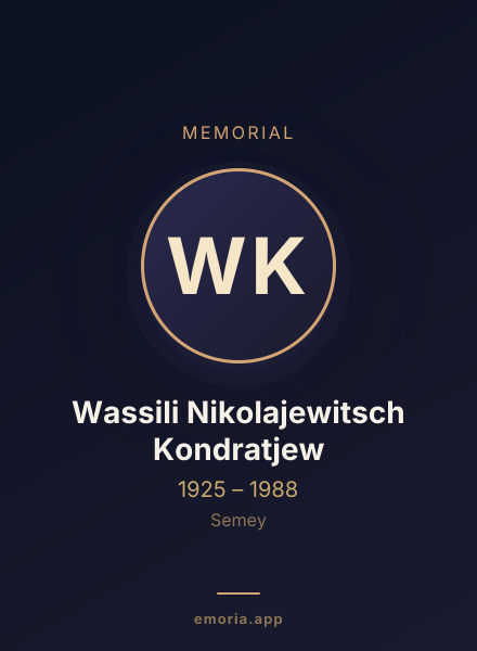 Memorial portrait of Wassili Nikolajewitsch Kondratjew