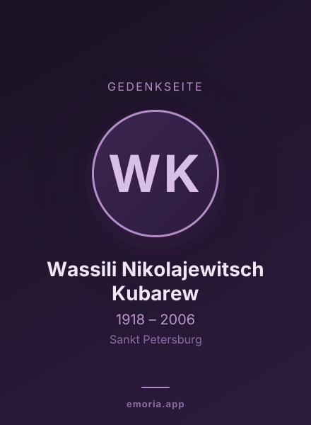 Gedenkportrait von Wassili Nikolajewitsch Kubarew