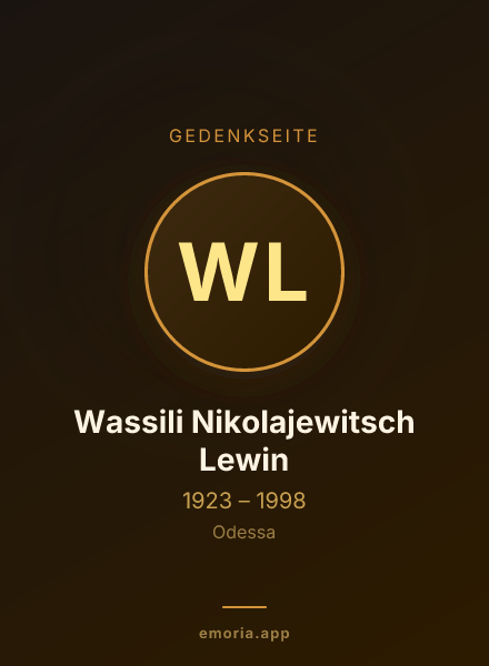 Gedenkportrait von Wassili Nikolajewitsch Lewin