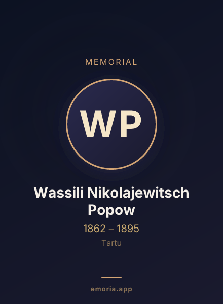 Memorial portrait of Wassili Nikolajewitsch Popow