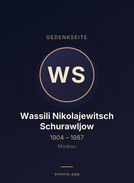 Gedenkportrait von Wassili Nikolajewitsch Schurawljow