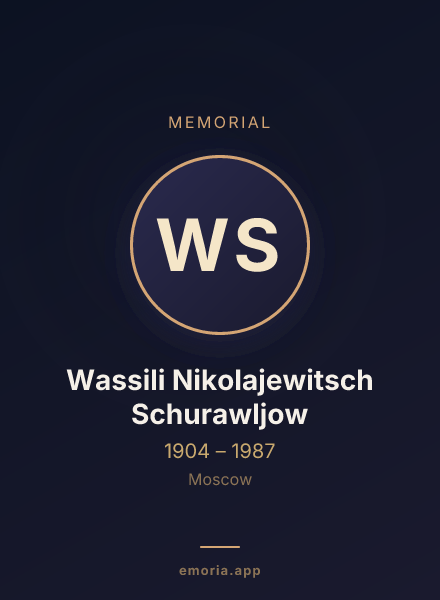Memorial portrait of Wassili Nikolajewitsch Schurawljow