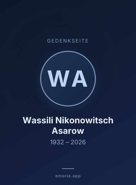 Gedenkportrait von Wassili Nikonowitsch Asarow