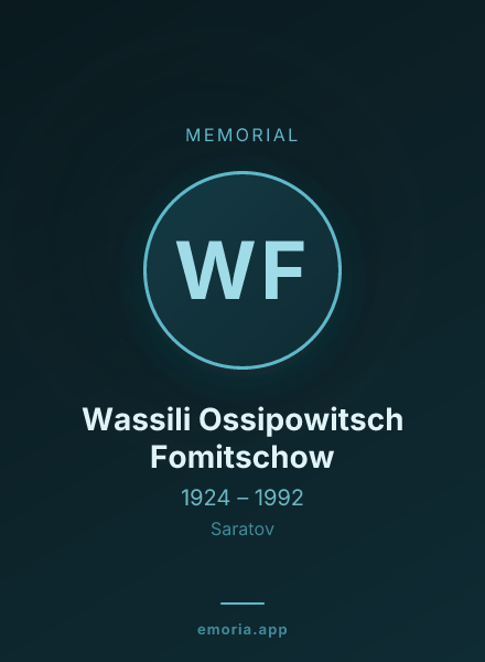 Memorial portrait of Wassili Ossipowitsch Fomitschow