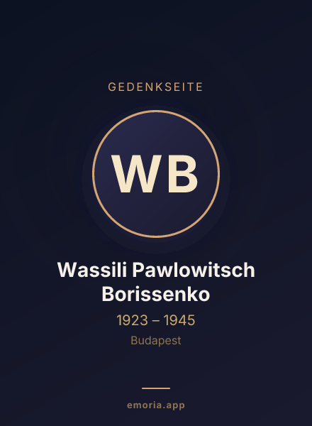 Gedenkportrait von Wassili Pawlowitsch Borissenko